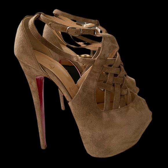 Christian Louboutin CARLOTA 160 Grege 37 Worn Once - Picture 4 of 12